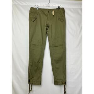 NWT John Ashfield Women's Size 14 Green Draw Ankle Zip Hem Jogger Pants